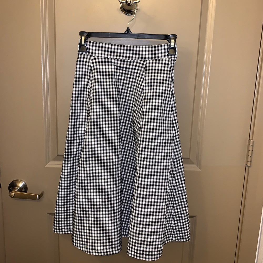 Vintage Gingham Midi Skirt - XS